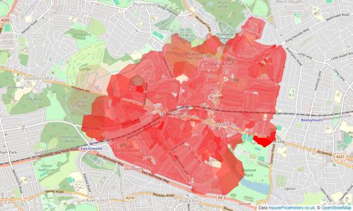 Heatmap of property prices in Welling