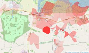 Heatmap of property prices in Wighton, Wells-next-the-sea