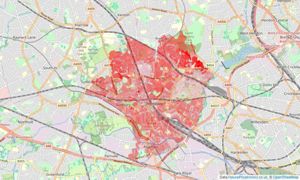 Heatmap of property prices in Wembley