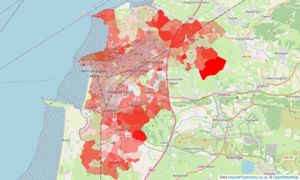 Heatmap of property prices in Weston-super-mare