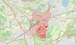 Heatmap of property prices in Weybridge