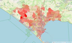 Heatmap of property prices in Osmington, Weymouth