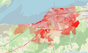 Heatmap of property prices in Whitstable