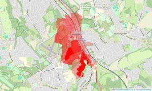 Heatmap of property prices in Whyteleafe