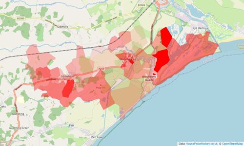 Heatmap of property prices in Winchelsea