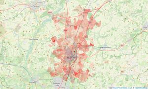 Heatmap of property prices in Winchester