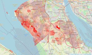 Heatmap of property prices in Heswall, Wirral