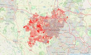 Heatmap of property prices in Finchfield, Wolverhampton