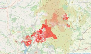 Heatmap of property prices in Yelverton