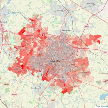 Coventry property price choropleth / heat map